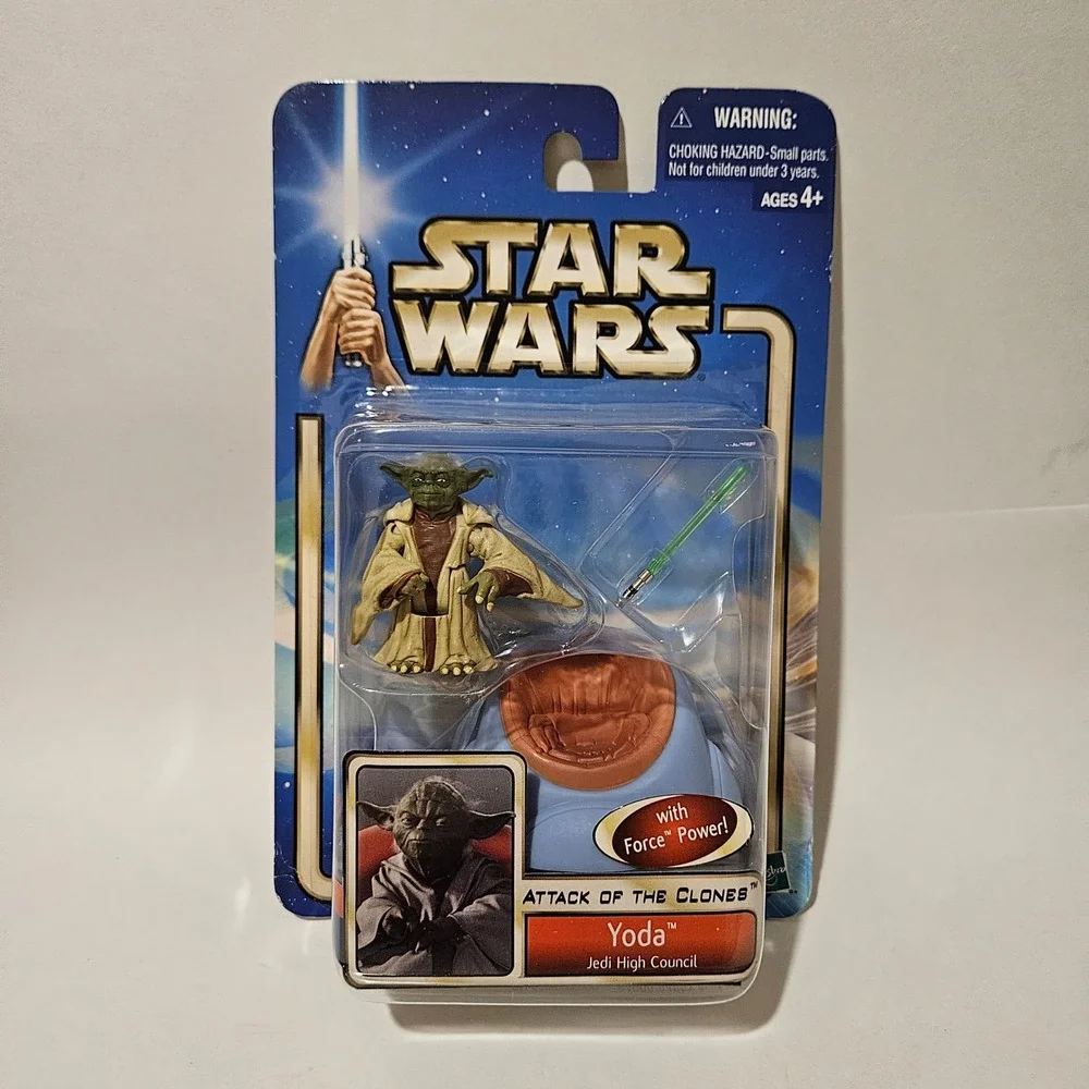 Star Wars Attack of the Clones Yoda Jedi High Council Hasbro Action Figure 2002